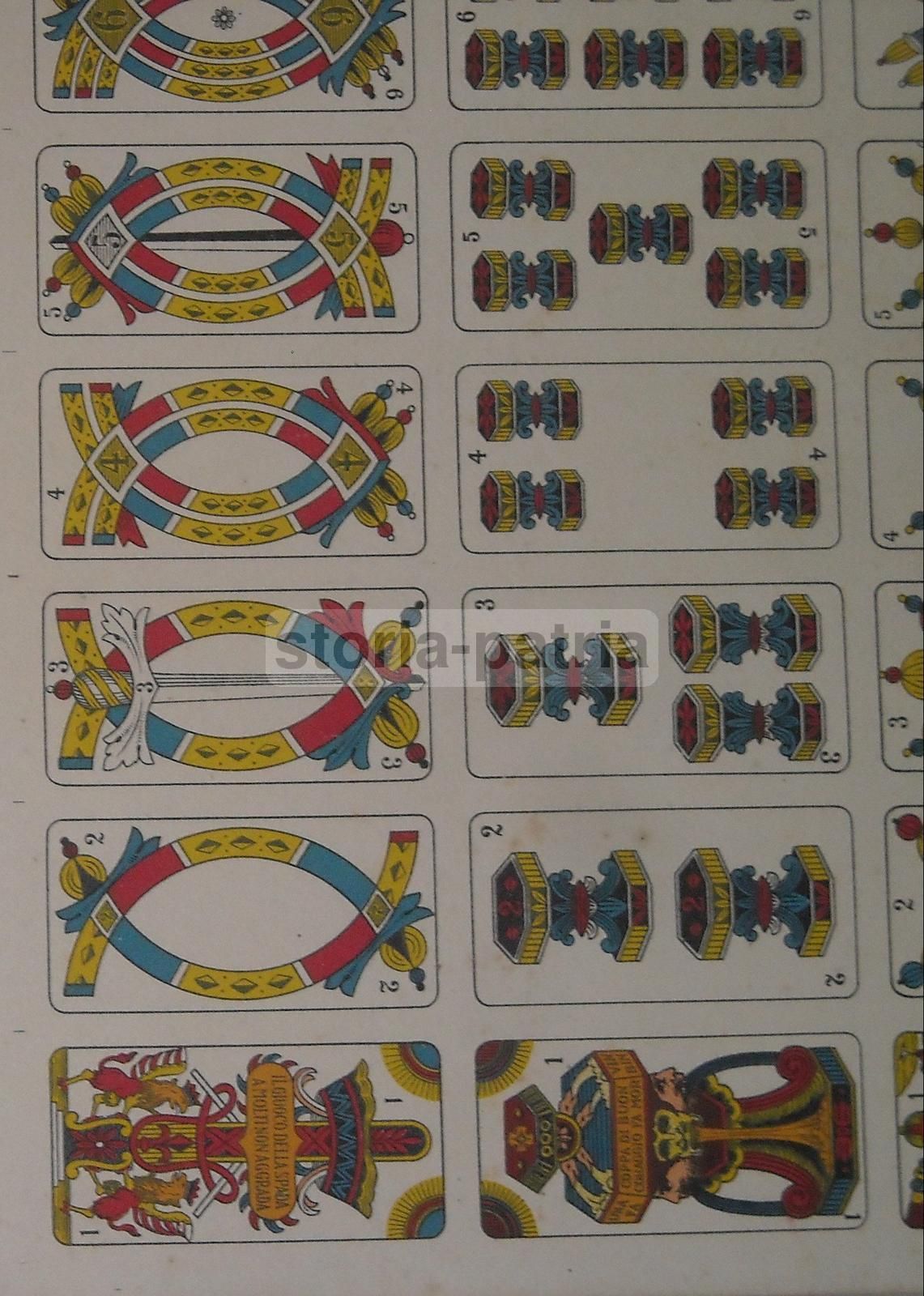 Carte Da Gioco Napoletane Antiche Pignalosa Foglio Non Ritagliato