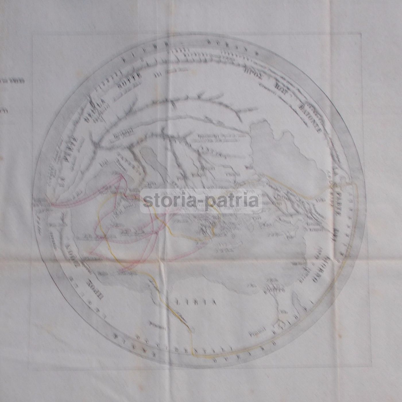 Mappa Antica: Geografia Primitiva Dei Greci Secondo Esiodo Ed Omero. Viaggi Di Ulisse E Degli Argonauti. 1854