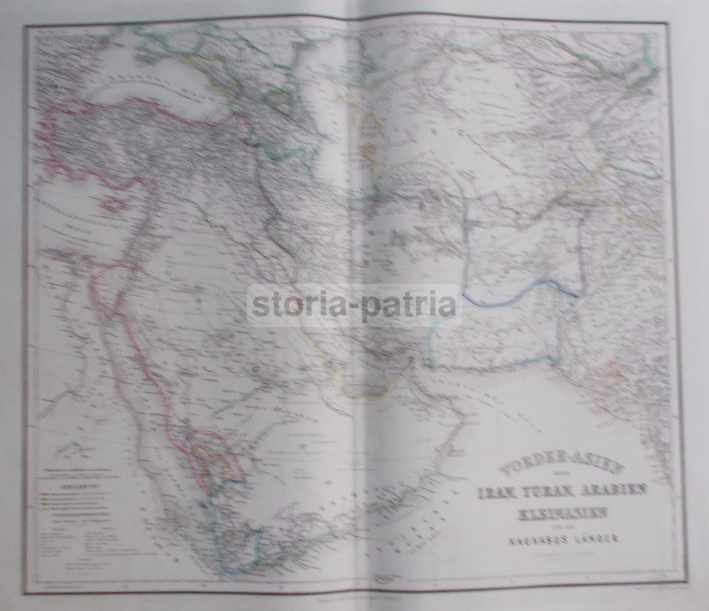 Mappa Antica Dell'Asia Occidentale, Iran, Turan, Arabia E Caucaso, 1860 1880
