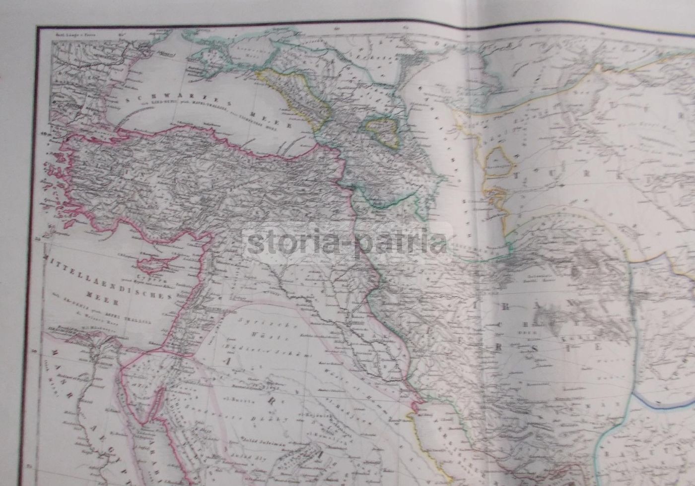 Mappa Antica Dell'Asia Occidentale, Iran, Turan, Arabia E Caucaso, 1860 1880