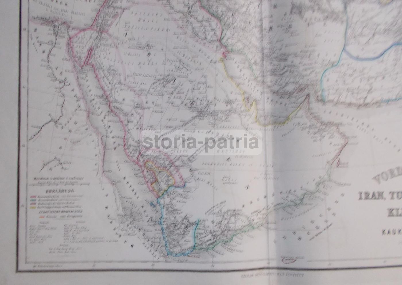 Mappa Antica Dell'Asia Occidentale, Iran, Turan, Arabia E Caucaso, 1860 1880
