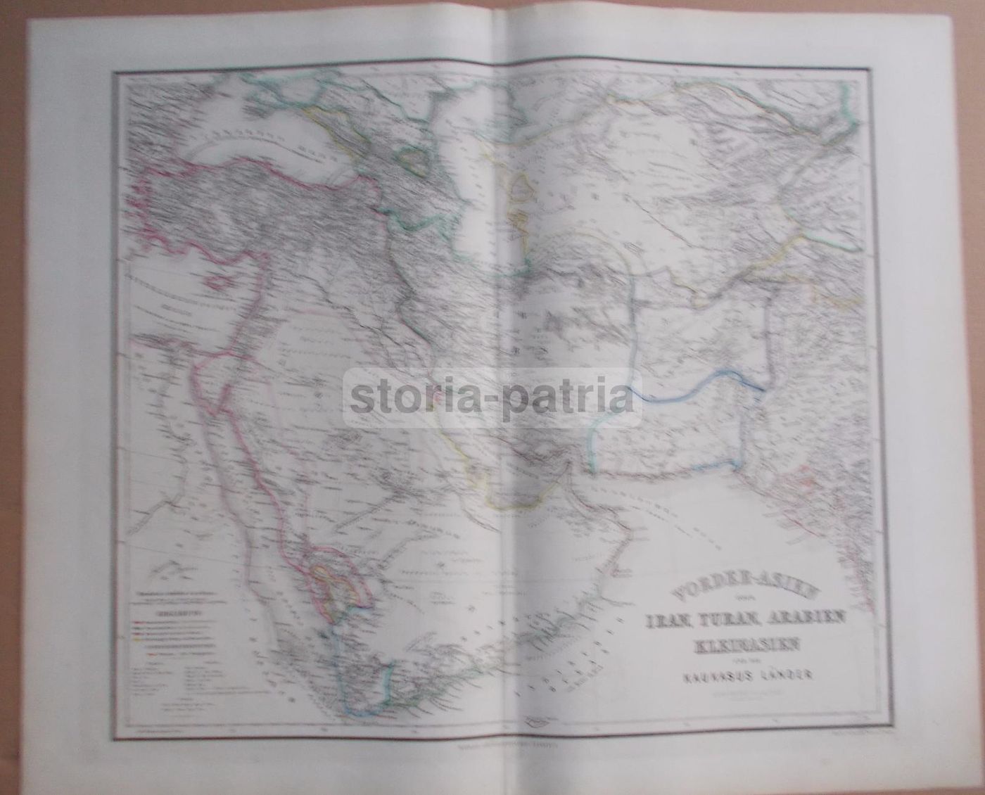 Mappa Antica Dell'Asia Occidentale, Iran, Turan, Arabia E Caucaso, 1860 1880