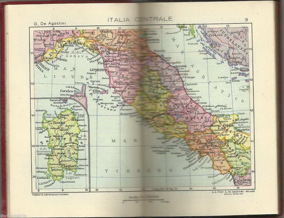 Piccolo Atlante Mondiale De Agostini Magnesia San Pellegrino 1930