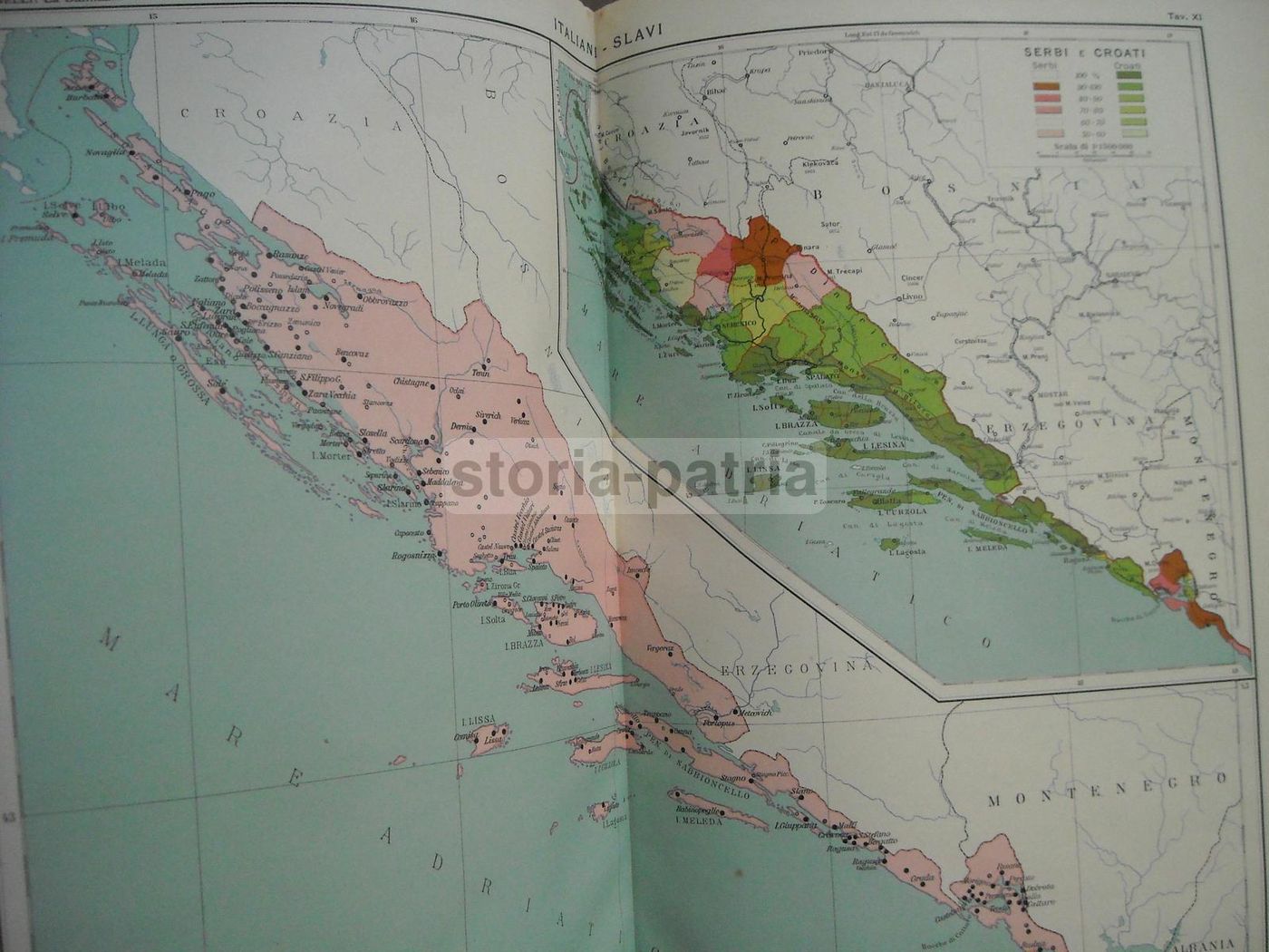 Atlante Dalmazia 1918, Giotto Dainelli. Cartografia Di Croazia, Zara E Spalato