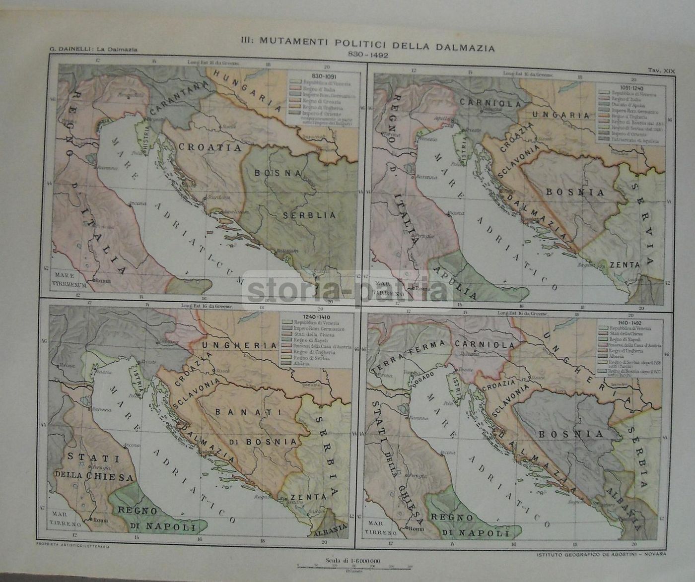 Atlante Dalmazia 1918, Giotto Dainelli. Cartografia Di Croazia, Zara E Spalato