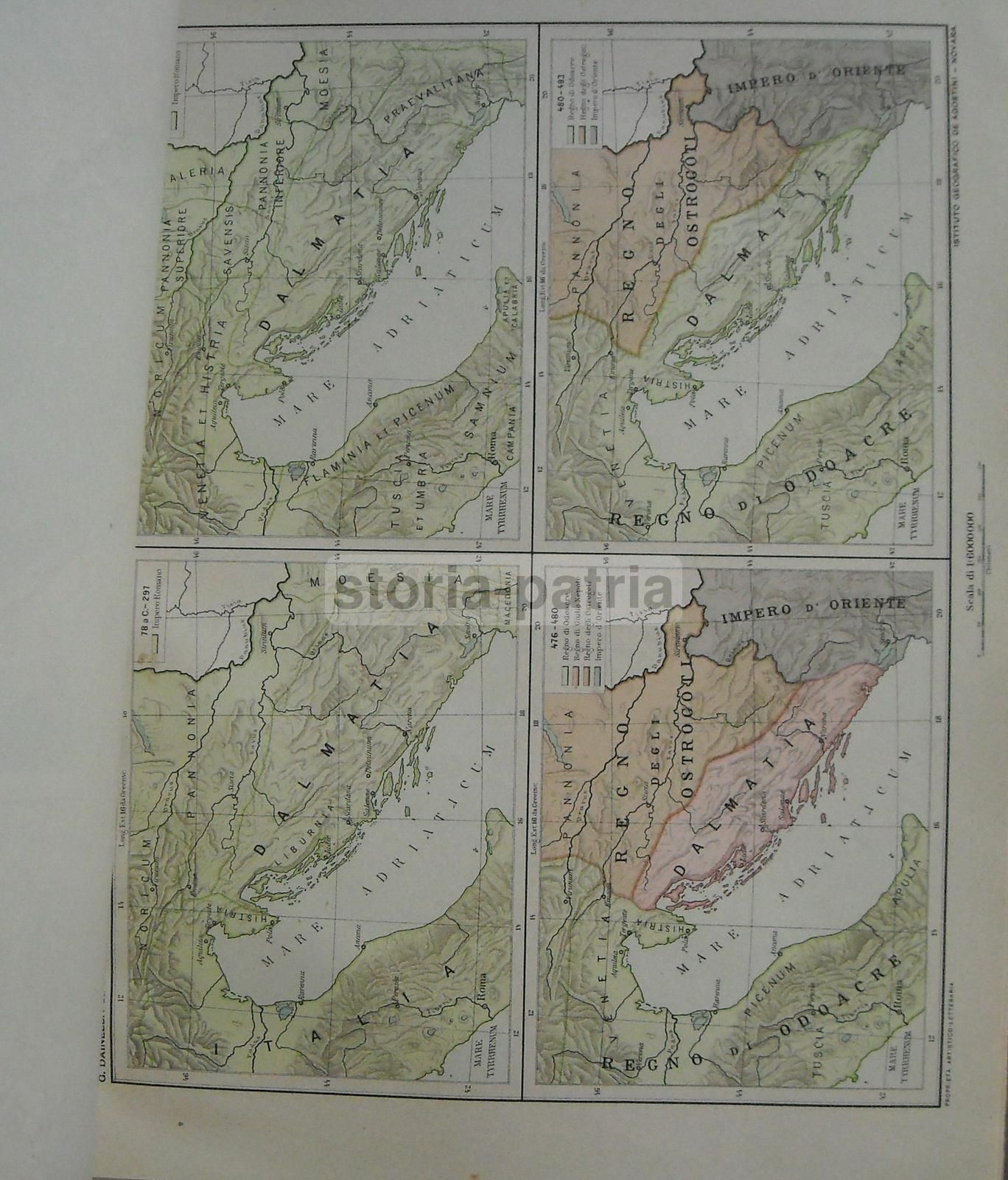 Atlante Dalmazia 1918, Giotto Dainelli. Cartografia Di Croazia, Zara E Spalato