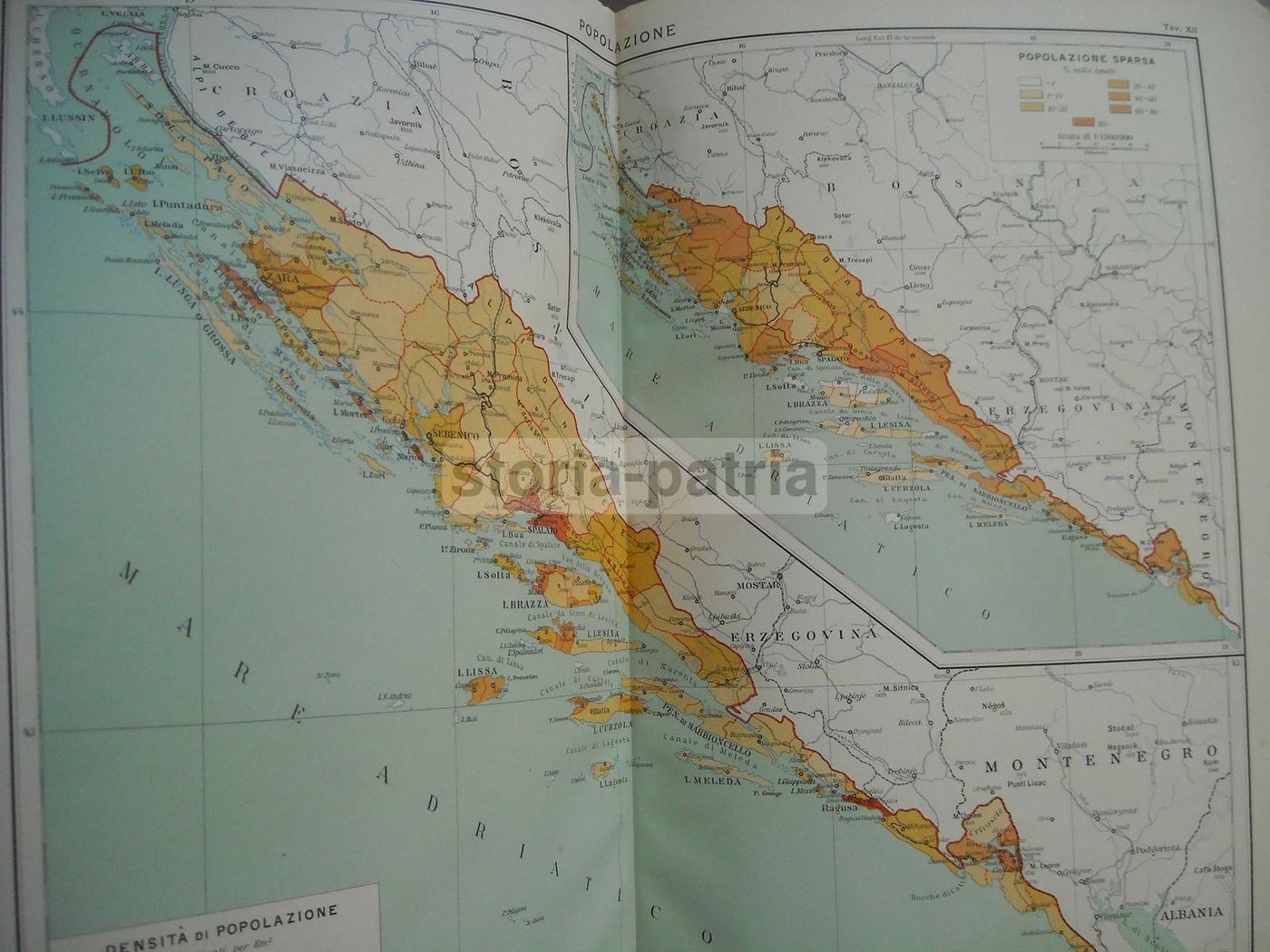 Atlante Dalmazia 1918, Giotto Dainelli. Cartografia Di Croazia, Zara E Spalato