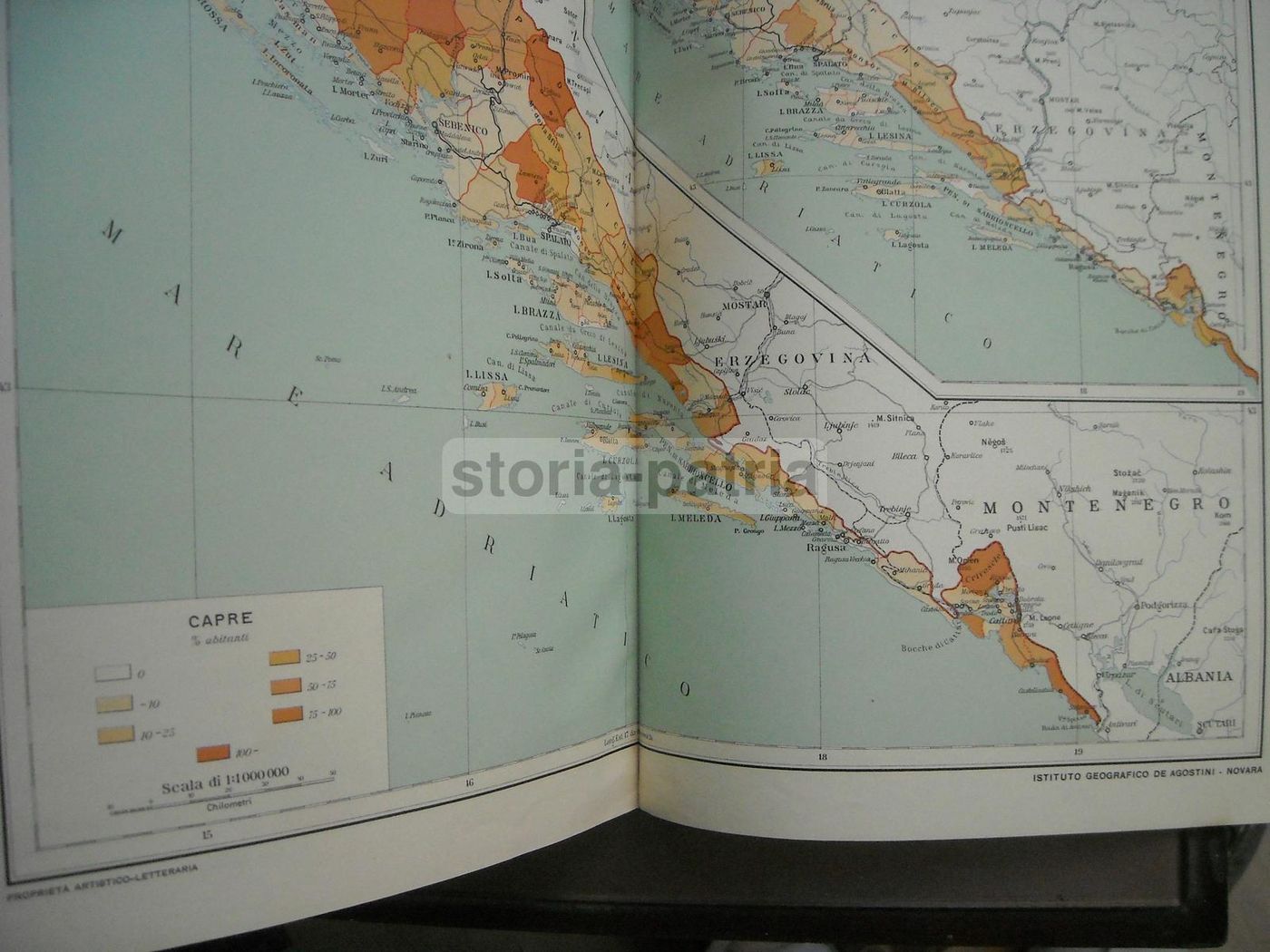 Atlante Dalmazia 1918, Giotto Dainelli. Cartografia Di Croazia, Zara E Spalato