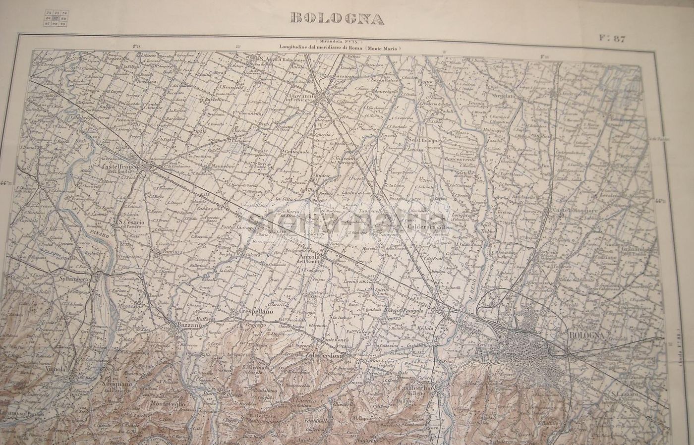 Mappa Topografica Di Bologna 1934 Istituto Geografico Militare