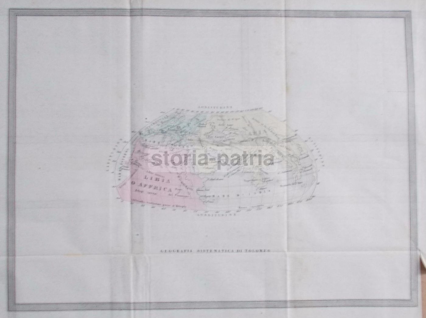 Mappa Della Geografia Sistematica Di Tolomeo: Africa, Italia, Spagna, Francia, Asia (1850)