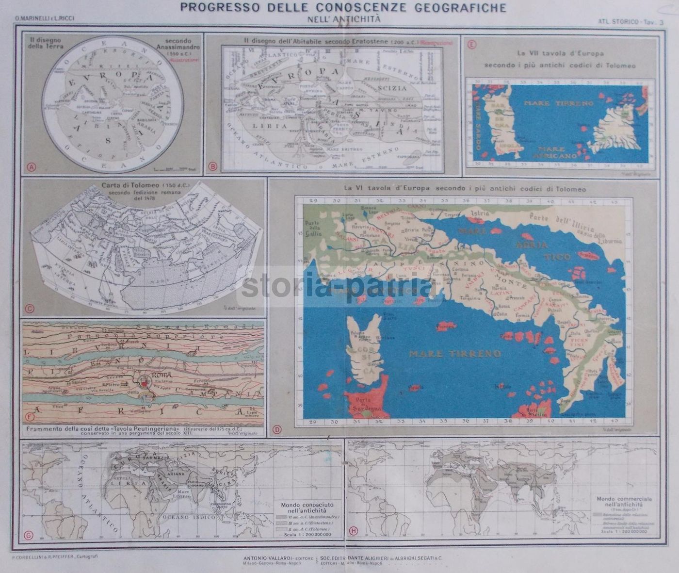Mappa Antica Cartografia Storica Tolomeo Tavola Peutingeriana