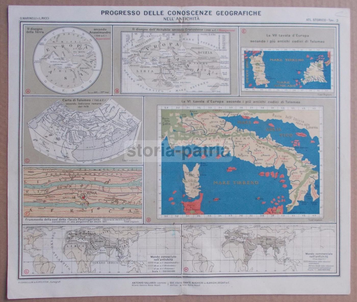 Mappa Antica Cartografia Storica Tolomeo Tavola Peutingeriana
