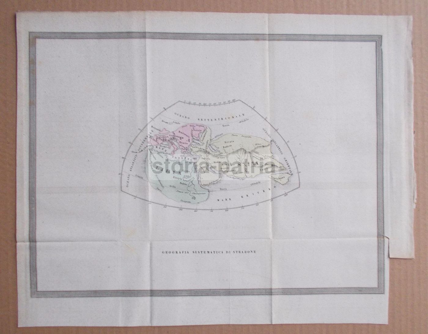 Cartografia Storica Strabone: Libia, Italia, Spagna, Asia, India, 1850