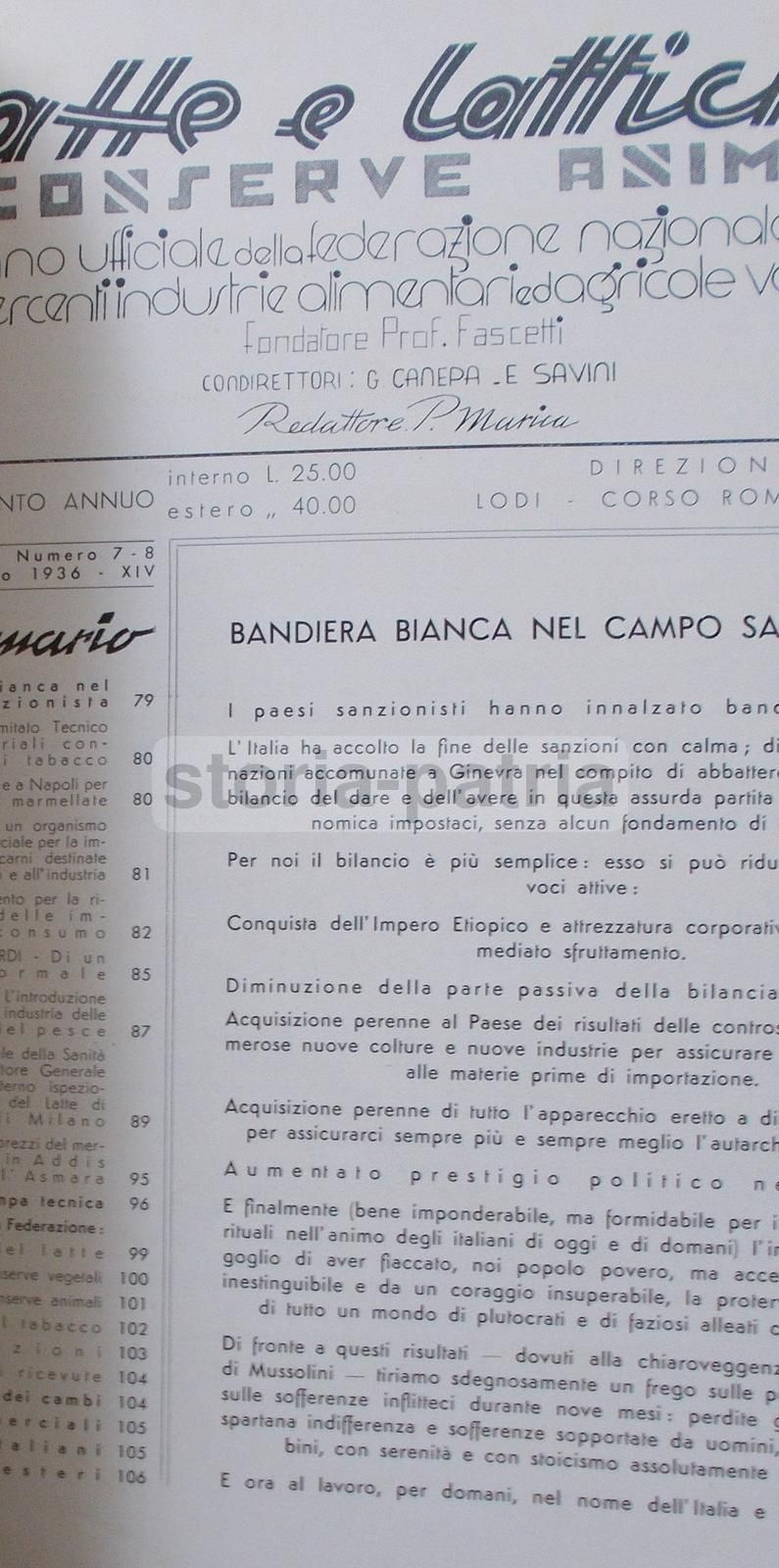 Rivista Latte E Latticini Lodi 1936   Caseificio E Industria Alimentare