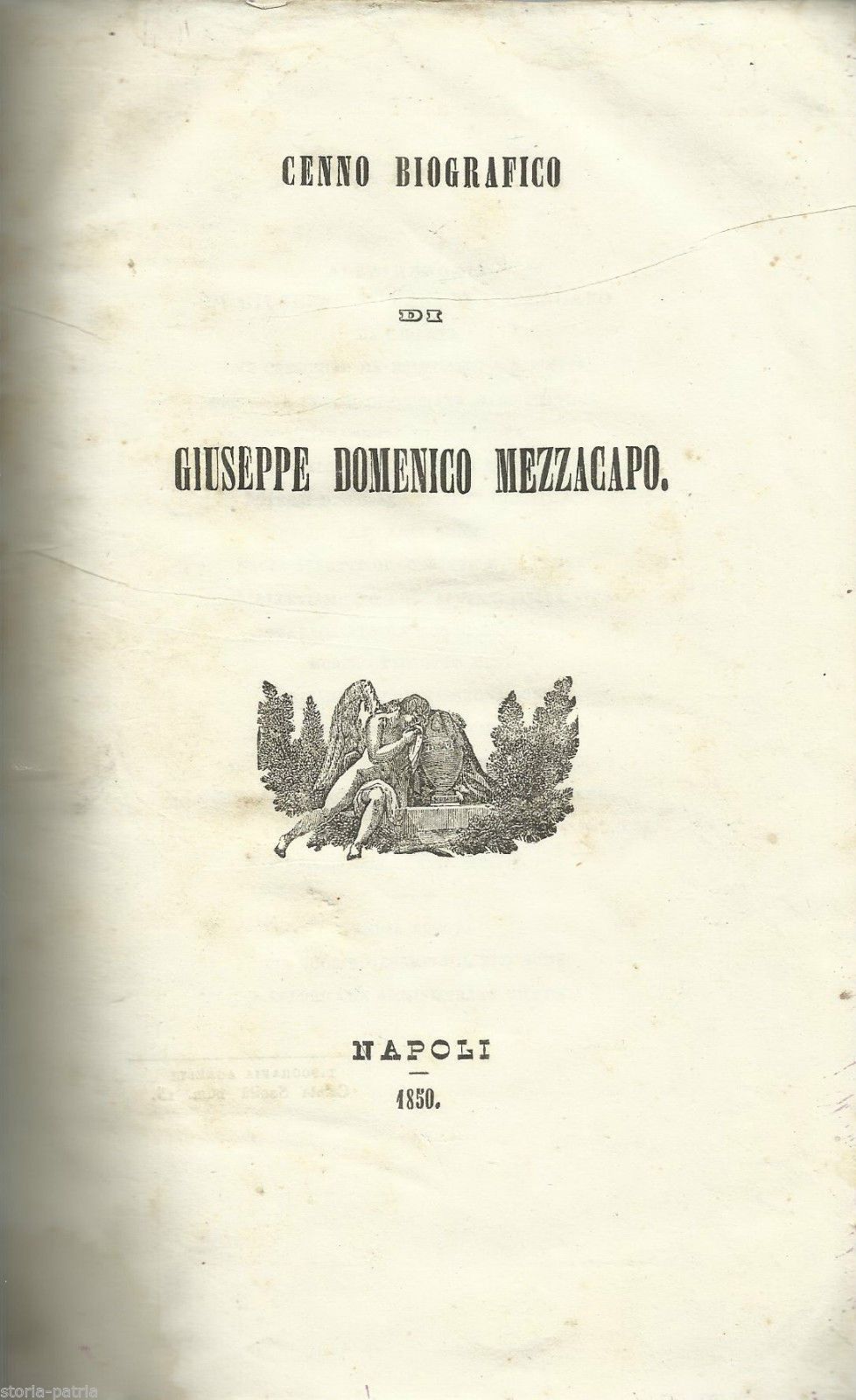 Cenno Biografico Di Giuseppe Domenico Mezzacapo, 1850   Giorgio Melecrinis