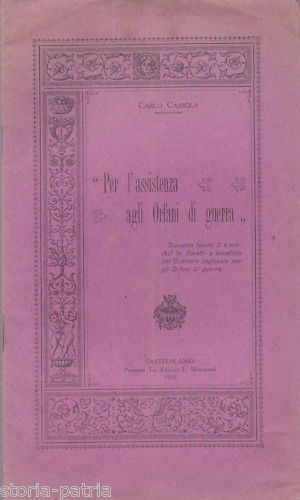 Cassola: Assistenza Agli Orfani Di Guerra (Amalfi   Castelplanio, 1918)