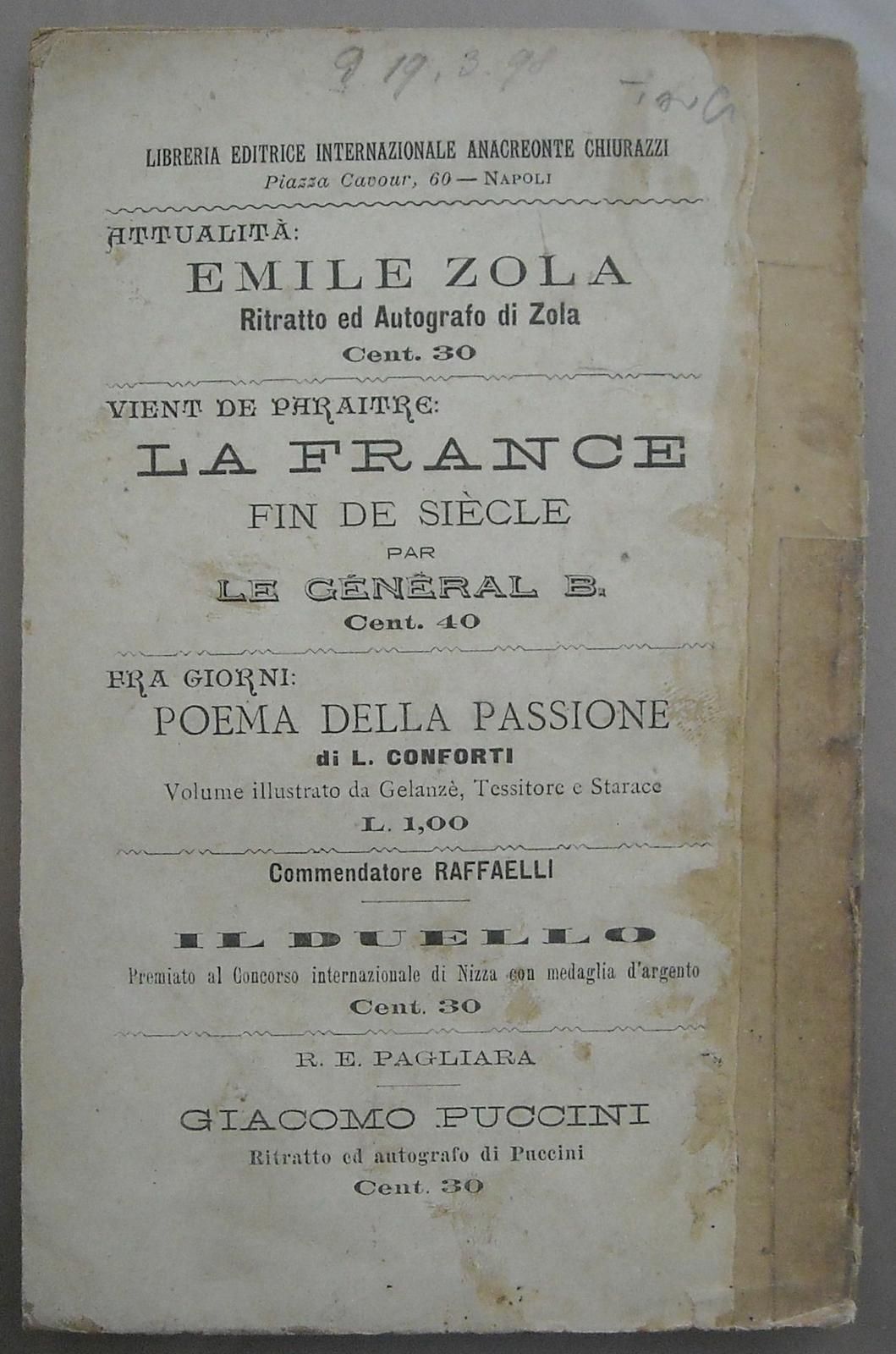 Felice Cavallotti Di Luigi Conforti, Napoli 1898, Edizione Rara