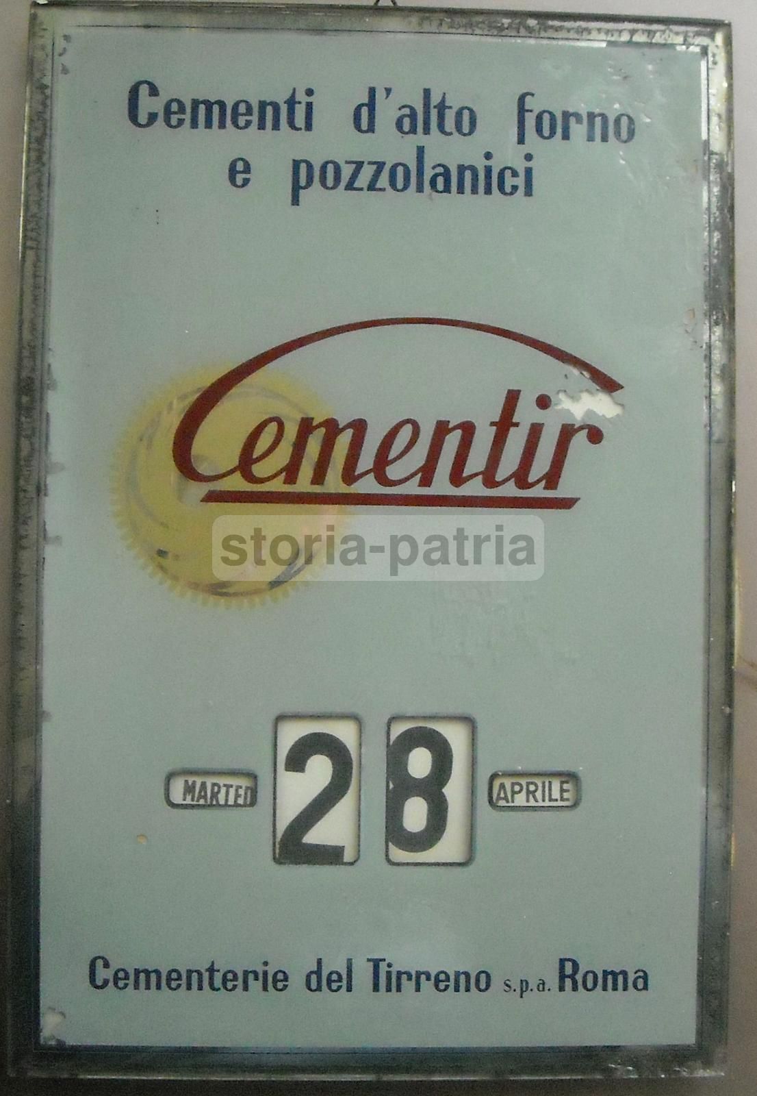 Targa Pubblicitaria Cementerie Del Tirreno Roma, Anni 1940 1960