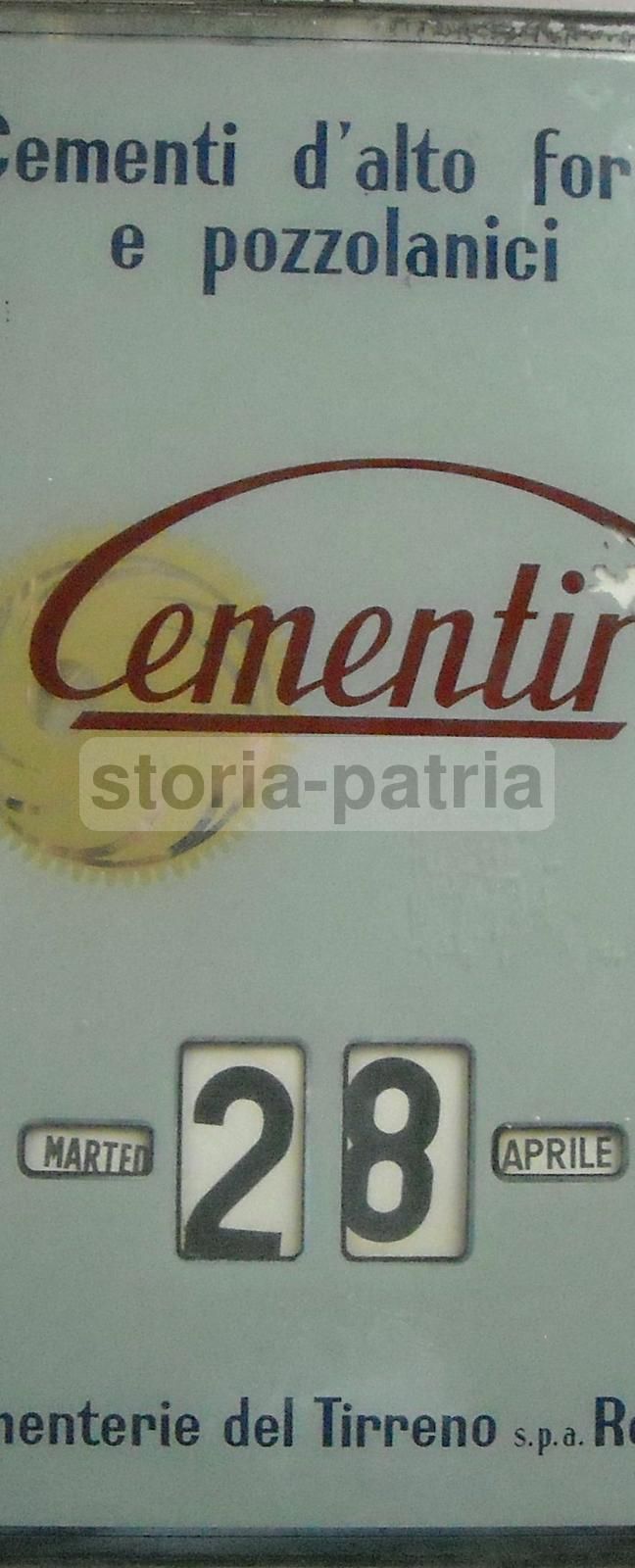 Targa Pubblicitaria Cementerie Del Tirreno Roma, Anni 1940 1960