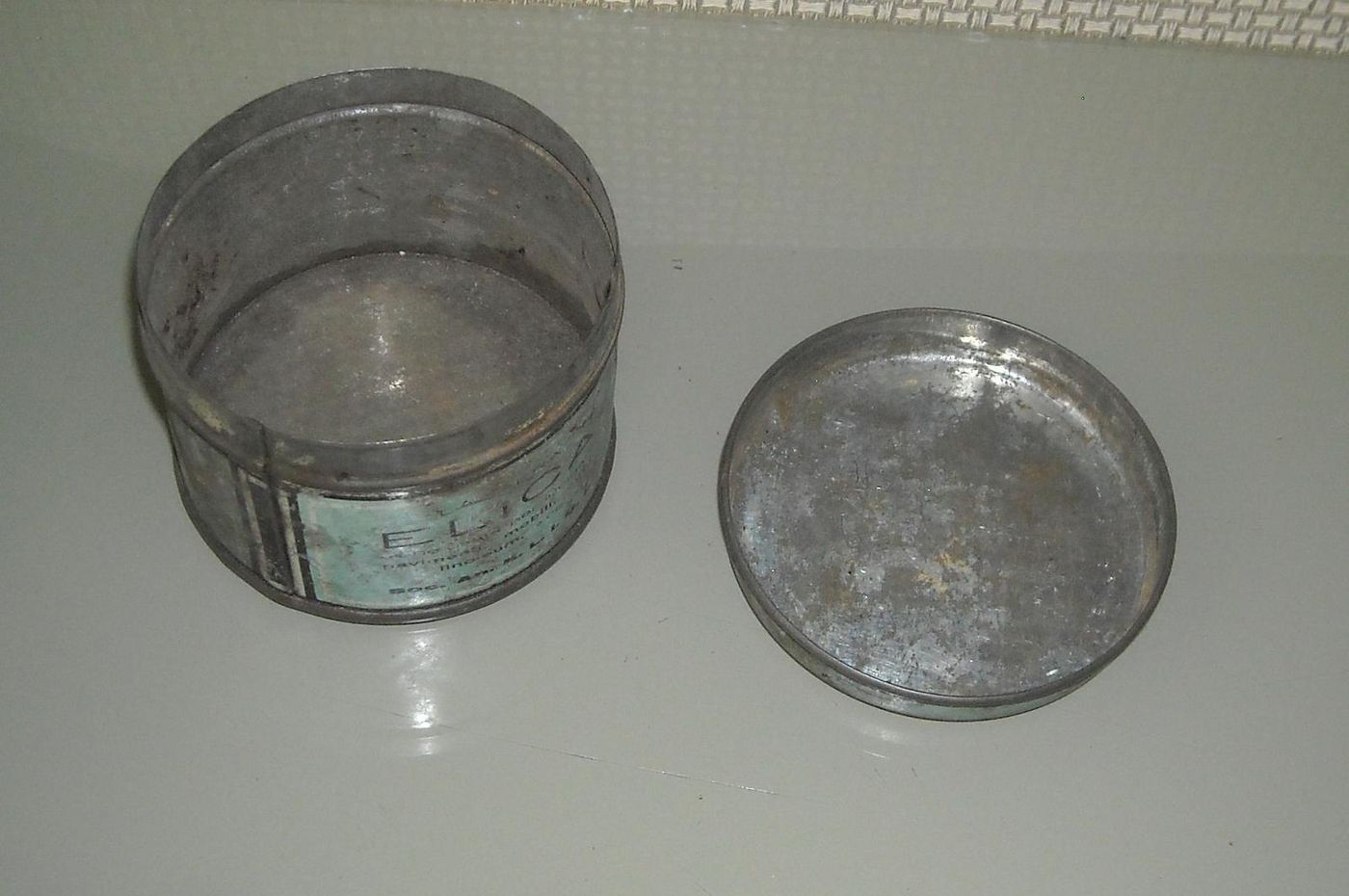 Barattolo Cera Antisettica Elica, Anni 1930 1950, Latta