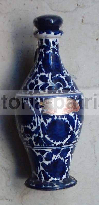Bottiglia In Ceramica Luxardo Faenza Con Decoro Floreale, Anni '900
