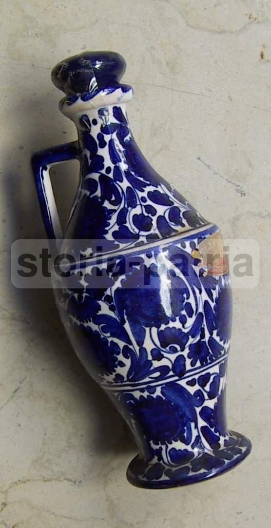 Bottiglia In Ceramica Luxardo Faenza Con Decoro Floreale, Anni '900