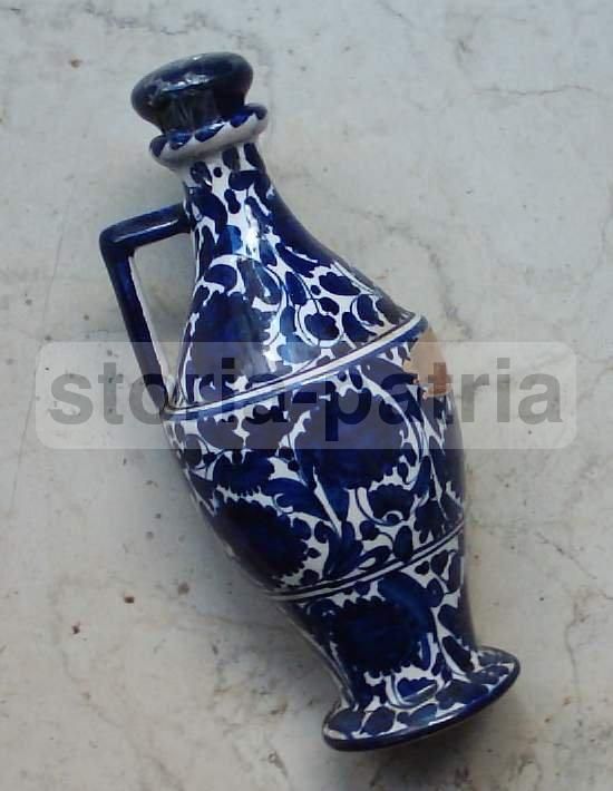 Bottiglia In Ceramica Luxardo Faenza Con Decoro Floreale, Anni '900