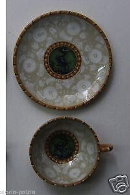 Tazza E Piattino In Ceramica Map Pesaro Con Decoro Floreale
