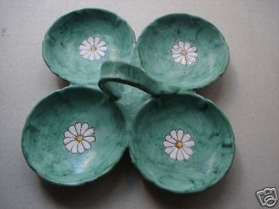 Antipastiera Ceramica C.A.S. Vietri Decorata Verde Anni '50