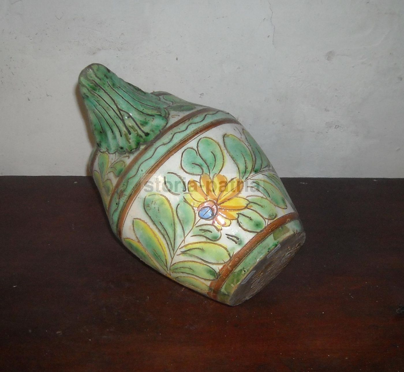 Brocca In Ceramica Popolare Decorata A Fiori Policromi, Fine '800   Inizio '900