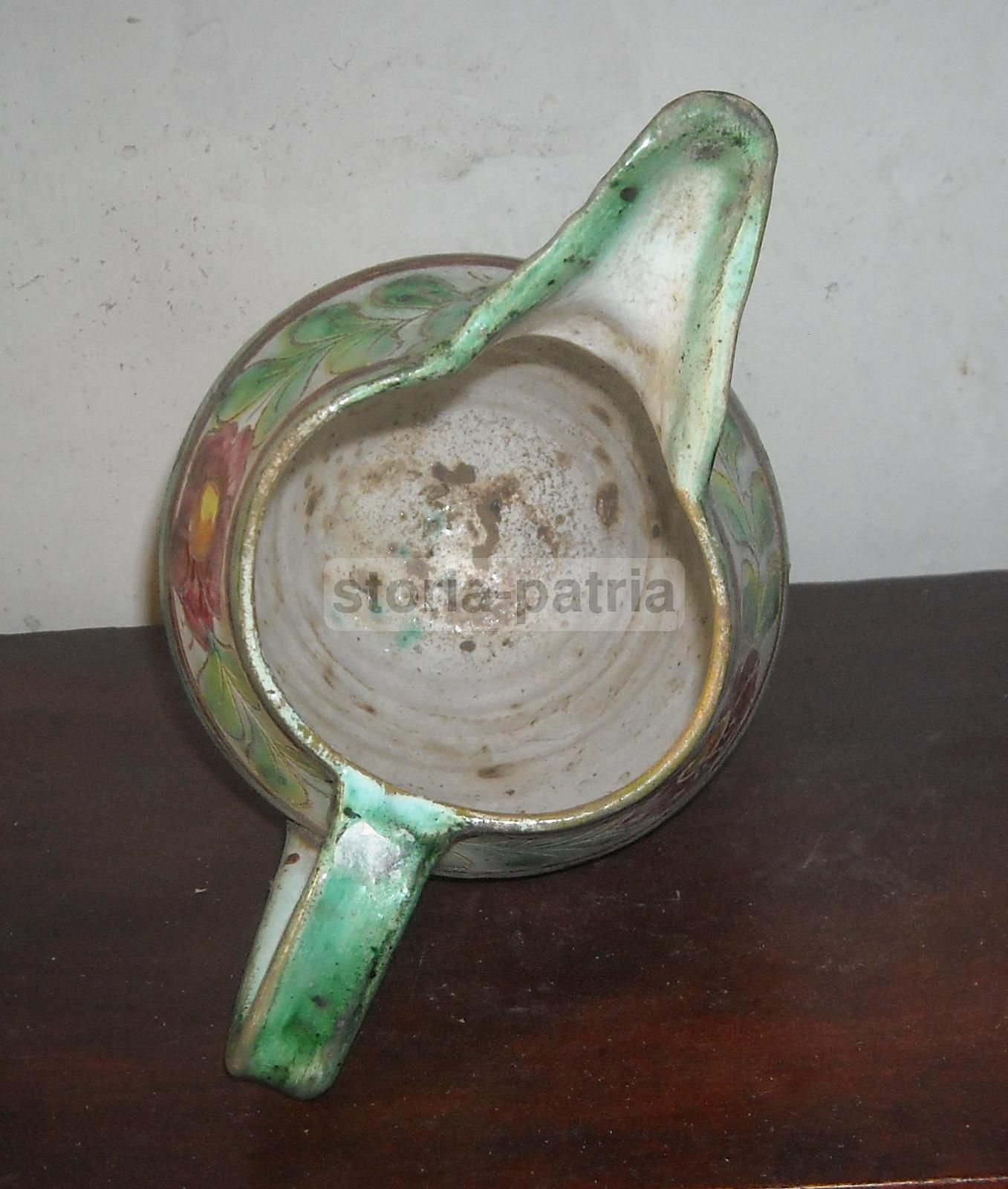 Brocca In Ceramica Popolare Decorata A Fiori Policromi, Fine '800   Inizio '900