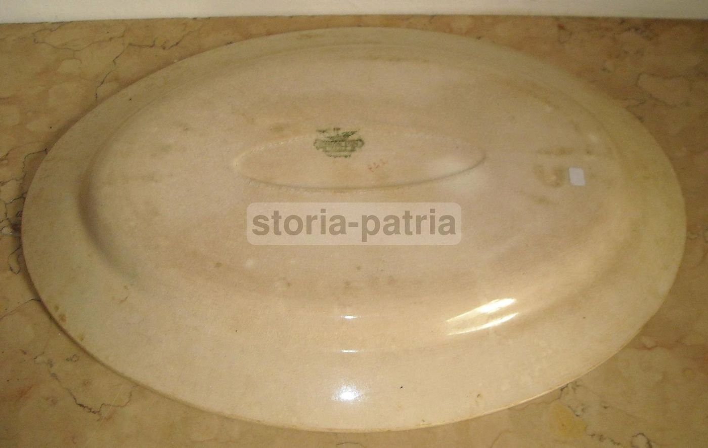 Piatto Ovale In Ceramica Verbanum, Decorazioni Floreali Policrome, XIX Secolo