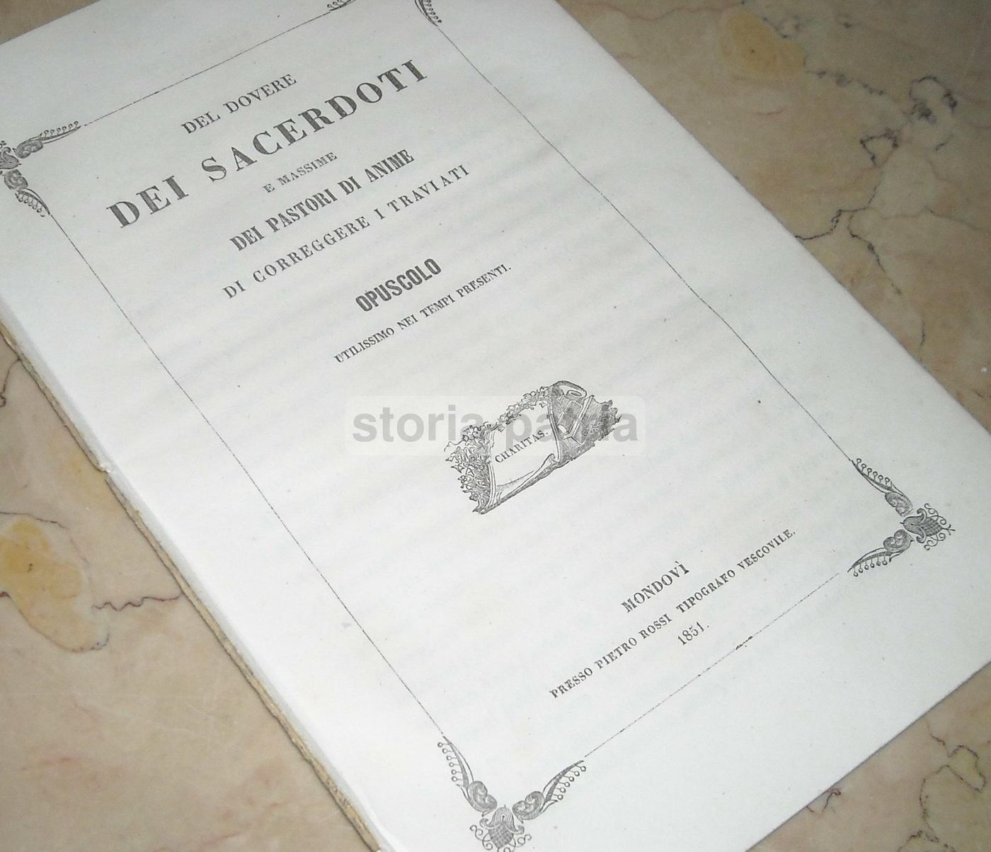 Dovere Dei Sacerdoti: Correggere I Traviati, Mondovì, Rossi, 1851