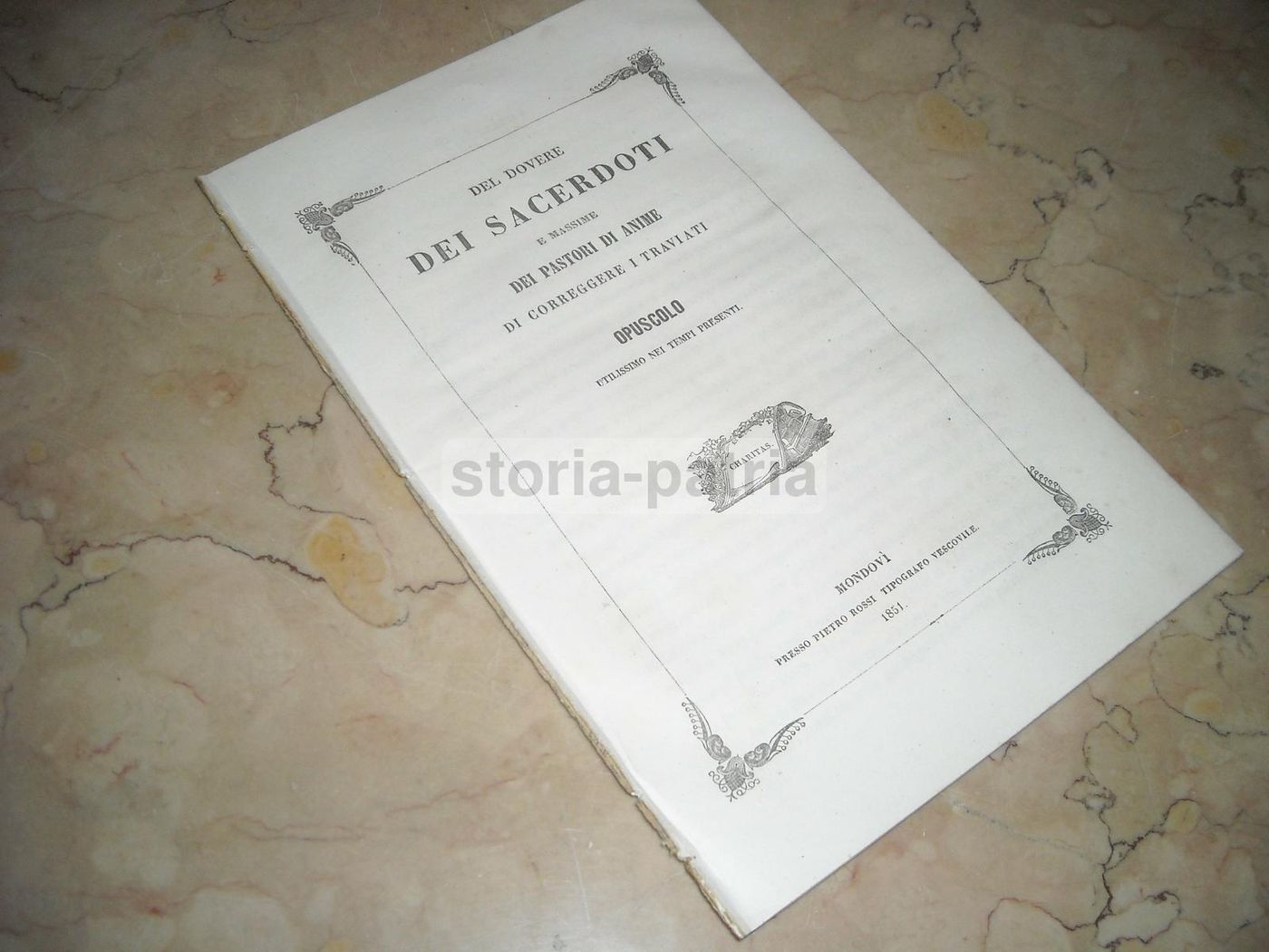 Dovere Dei Sacerdoti: Correggere I Traviati, Mondovì, Rossi, 1851