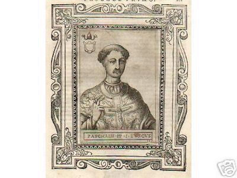 Ritratto Antico Papa Gregorio IV, Incisione Originale Del 1500