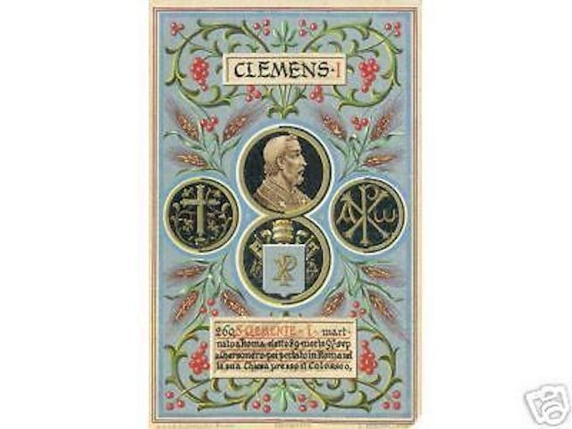 Cartolina Papa Clemente I, Cromolitografia Armanino, Genova, 1903