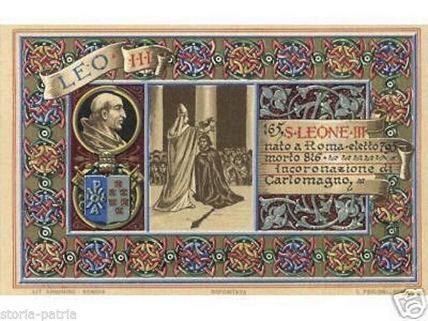 Cartolina Papa Leone III, Cromolitografia A Colori Armanino, 1900 Circa
