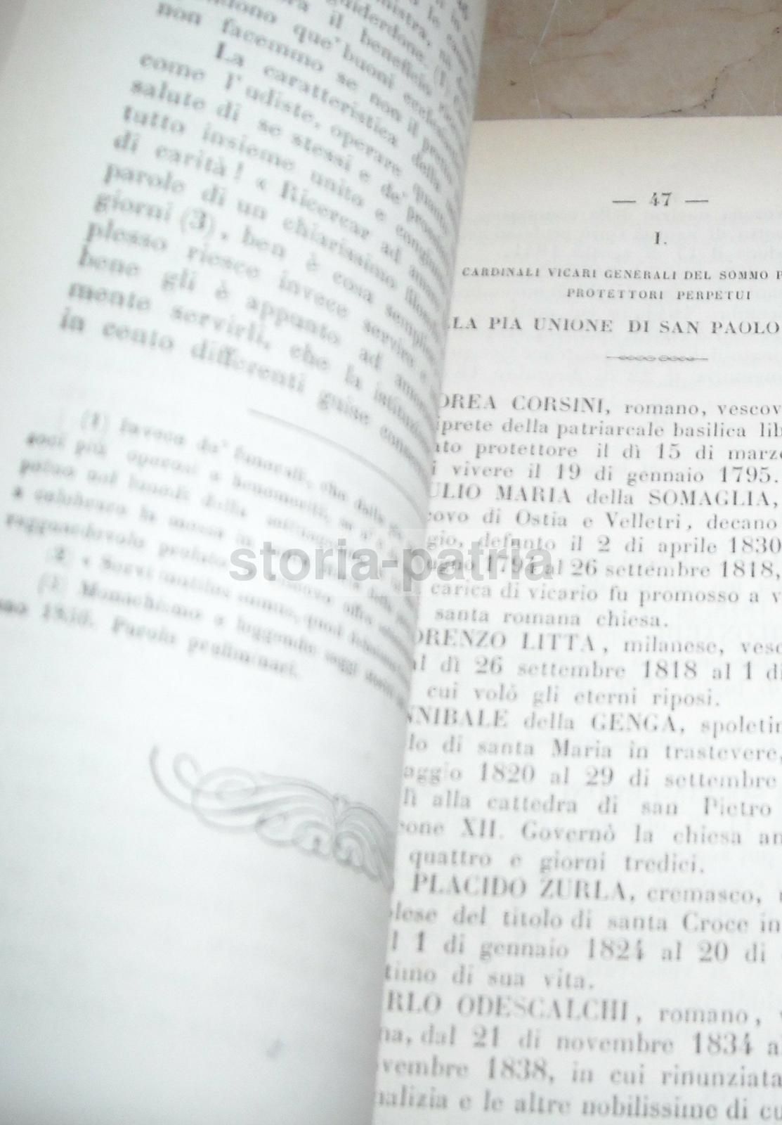 Pia Unione Di San Paolo, Fabi Montani 1856, Roma Rara Edizione
