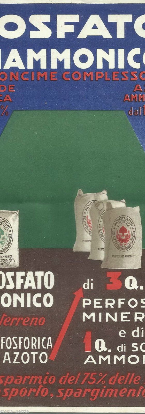 Pubblicità Fosfato Biammonio Montecatini, Anni '30 '40, Originale