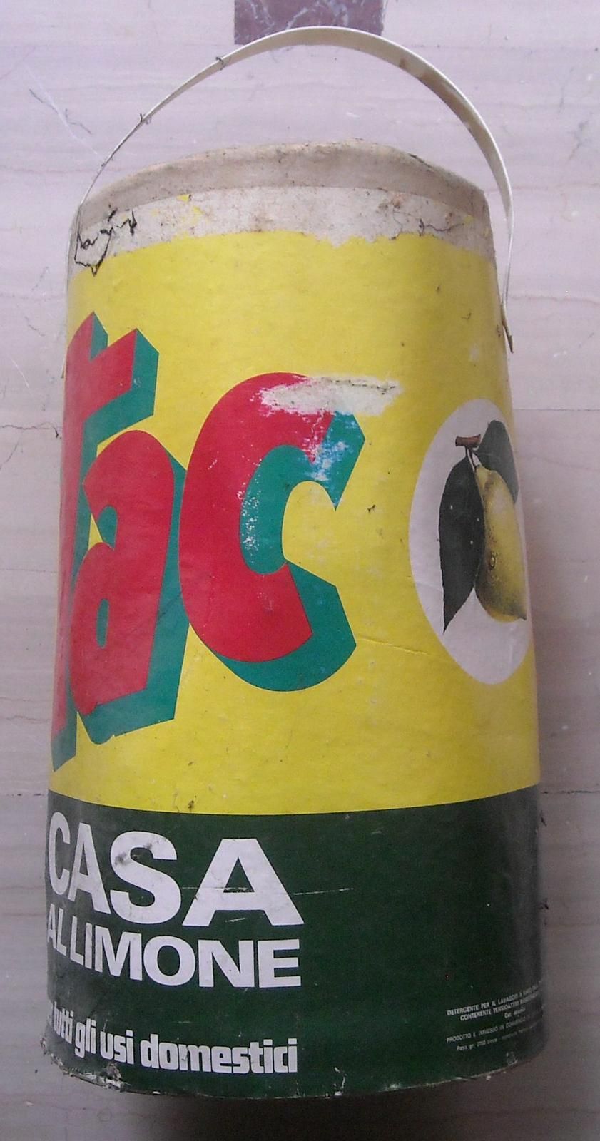 Fustino Detersivo Tac Al Limone Vintage Anni 80 Cartone Pubblicitario