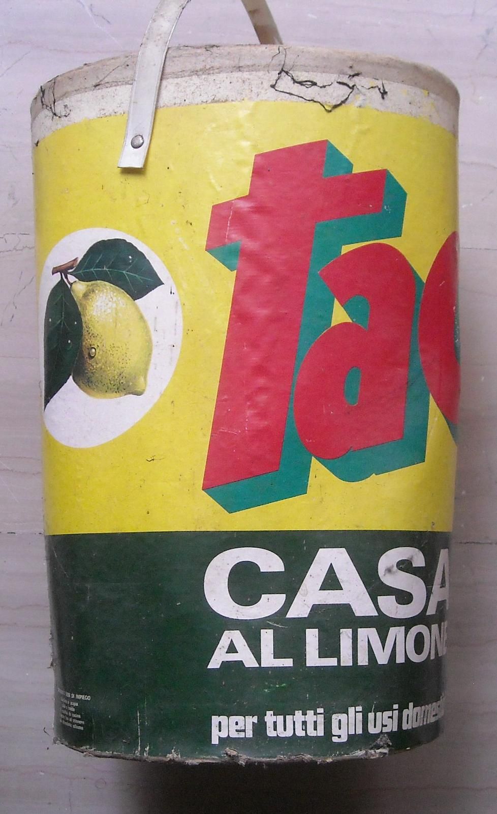 Fustino Detersivo Tac Al Limone Vintage Anni 80 Cartone Pubblicitario