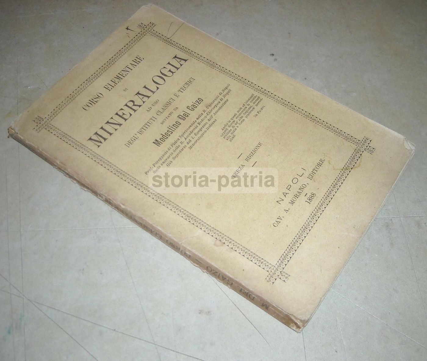 Corso Elementare Di Mineralogia Del Gaizo 1888 Napoli Vesuvio