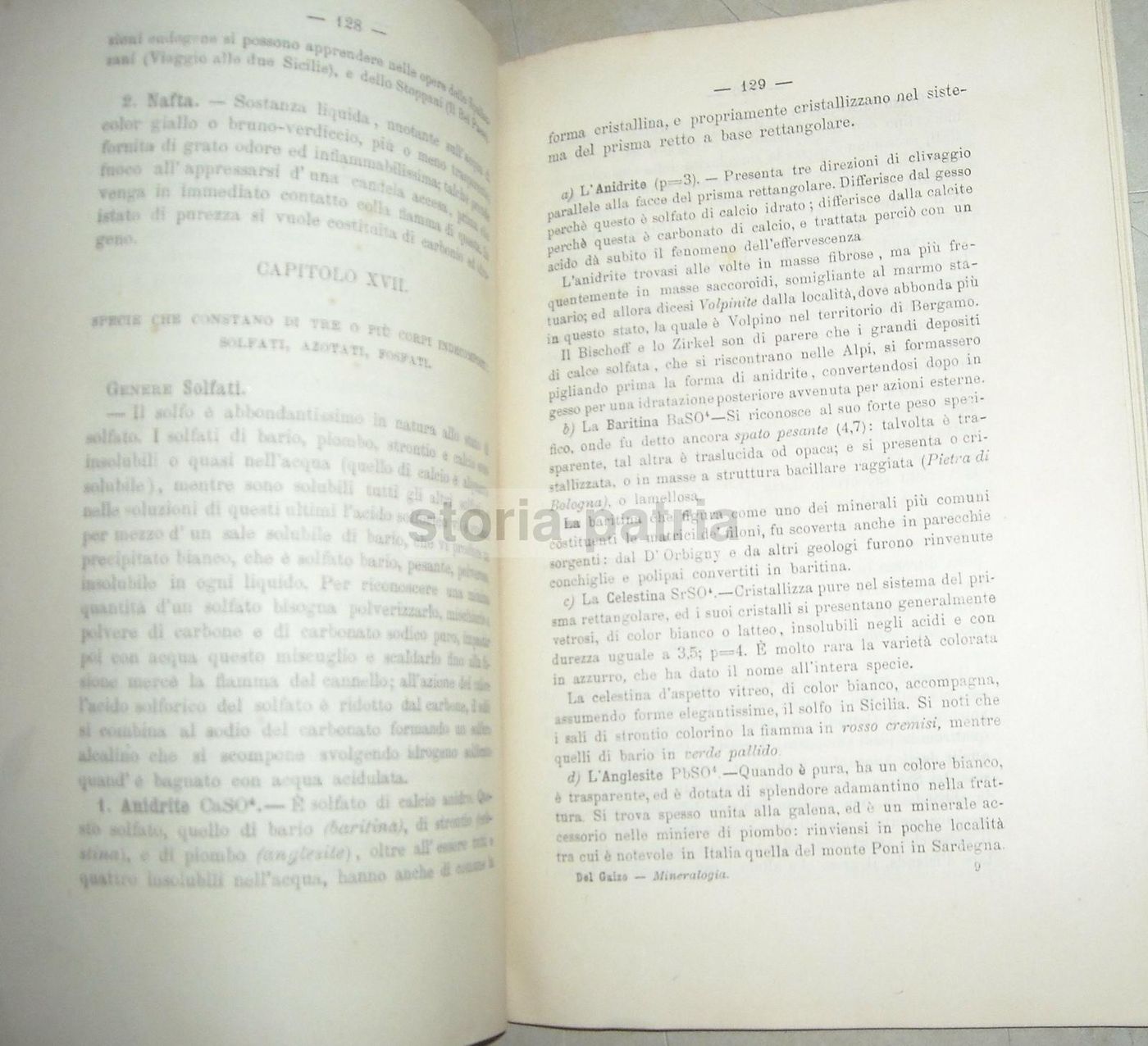 Corso Elementare Di Mineralogia Del Gaizo 1888 Napoli Vesuvio