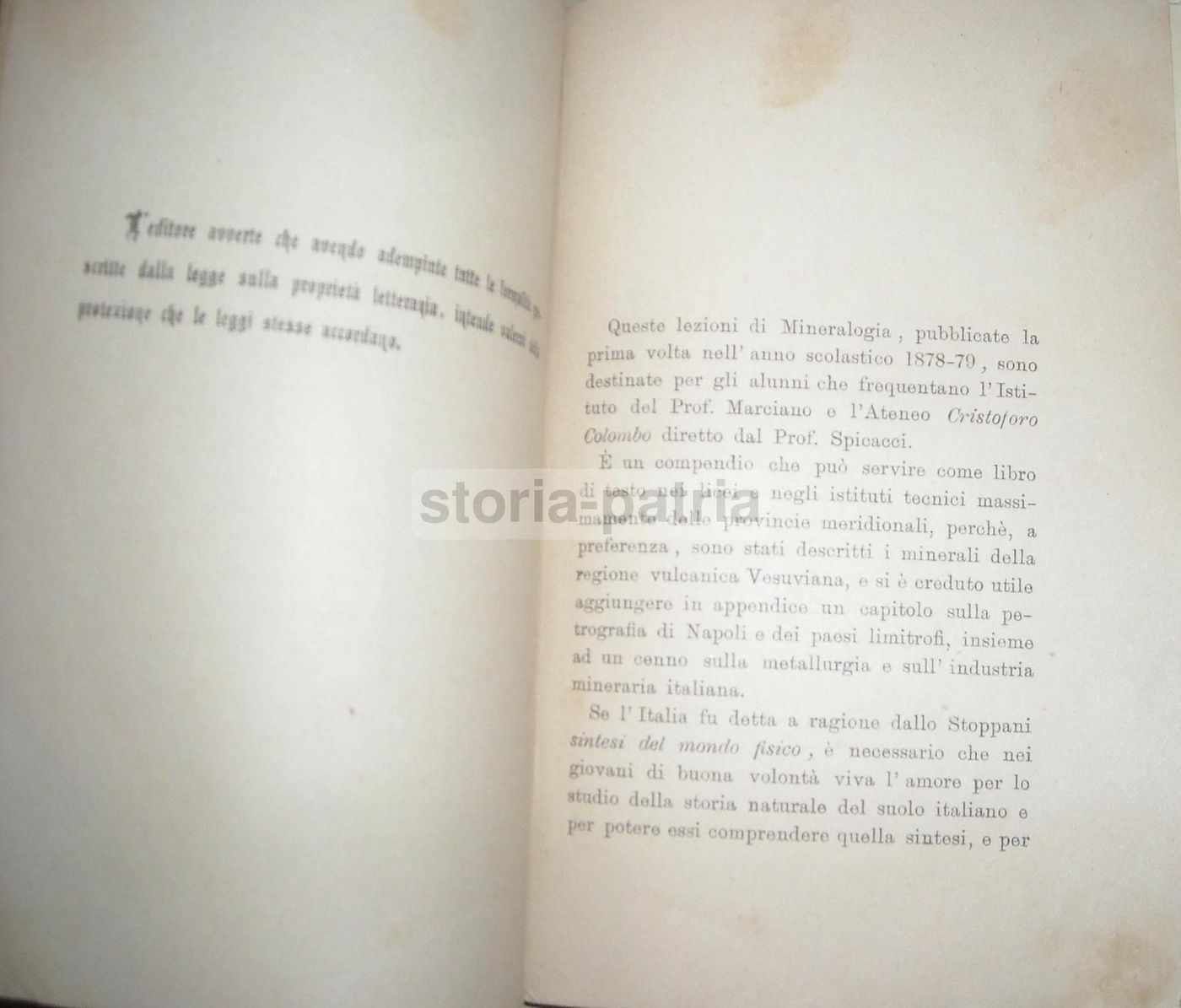 Corso Elementare Di Mineralogia Del Gaizo 1888 Napoli Vesuvio