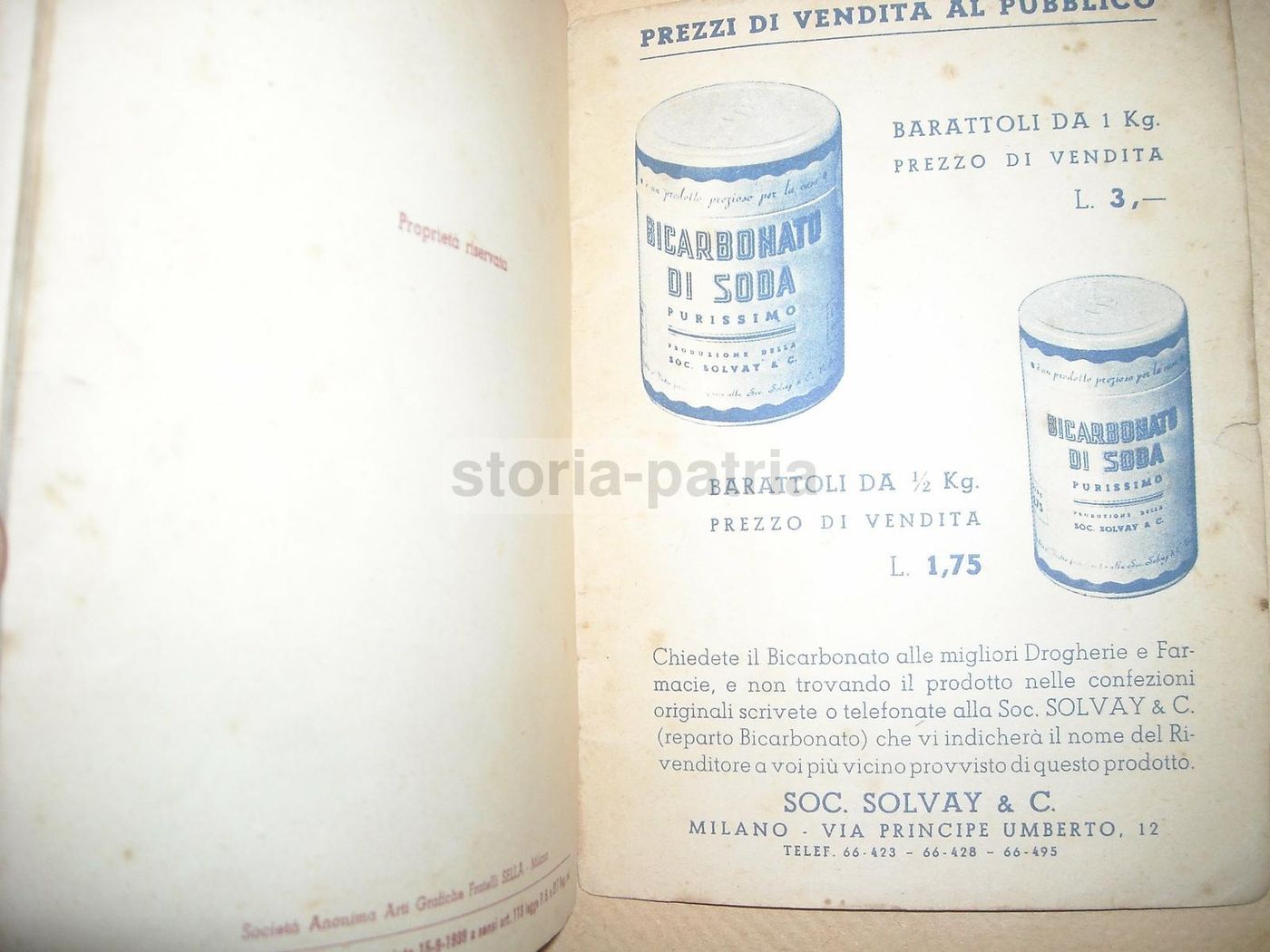 Bicarbonato Solvay 1939: Pubblicità Ed Economia Domestica A Milano