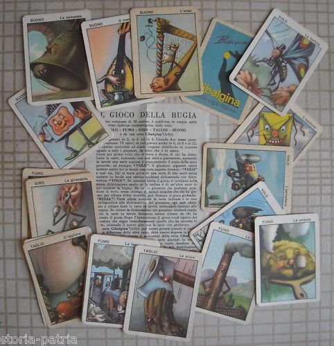 Cibalgina: Carte Da Gioco Pubblicitarie "Il Gioco Della Bugia", Anni '50
