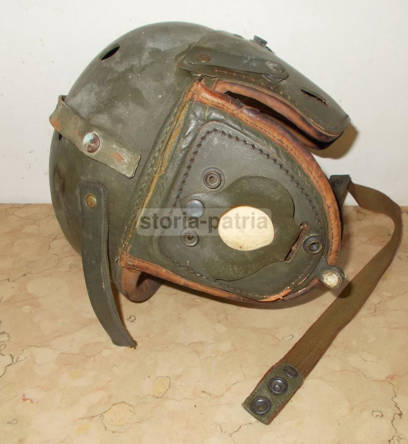 Antico Casco Militare Grigio Verde, Anni 1920 1930