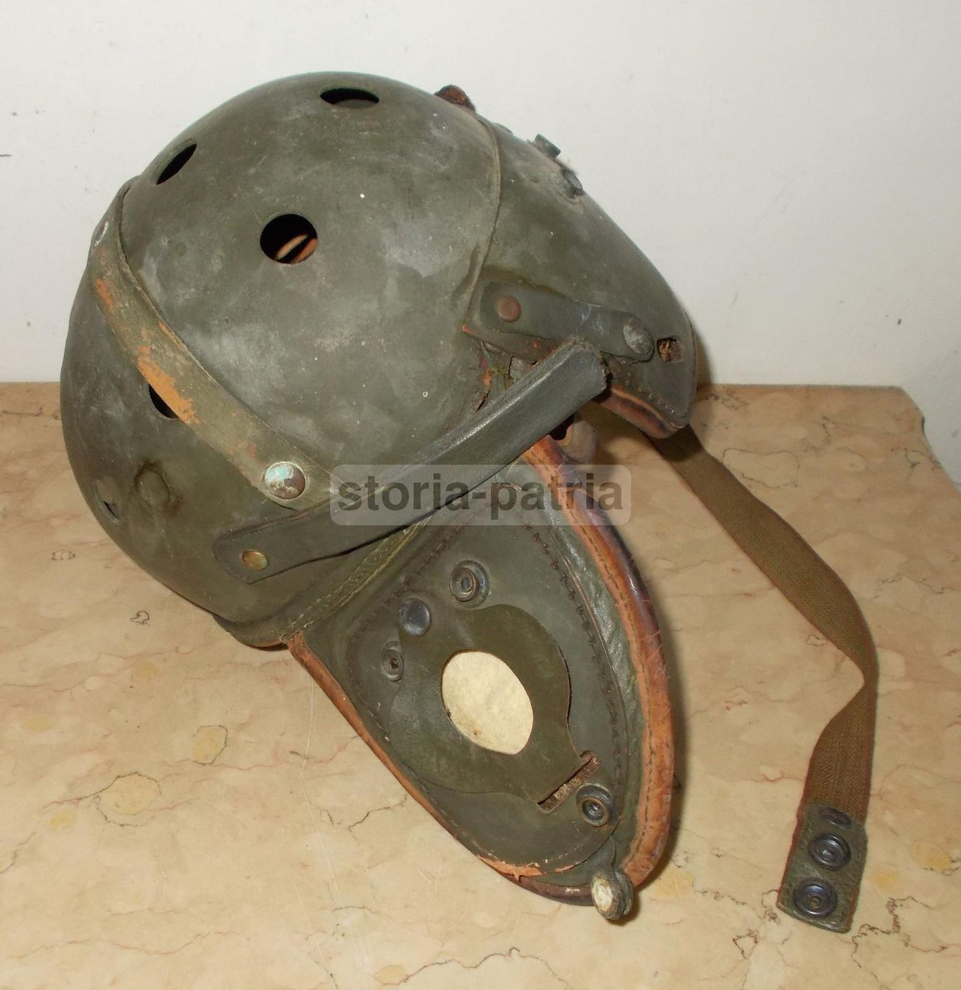 Antico Casco Militare Grigio Verde, Anni 1920 1930