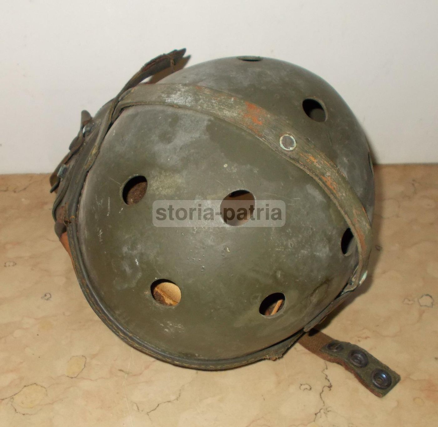 Antico Casco Militare Grigio Verde, Anni 1920 1930
