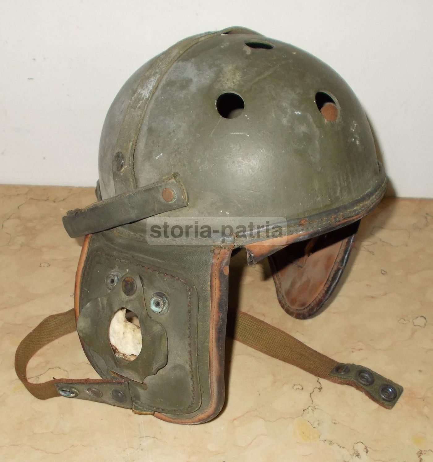 Antico Casco Militare Grigio Verde, Anni 1920 1930